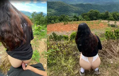 Ajak pacar saya pergi berkemah dan bermain di tengah alam.